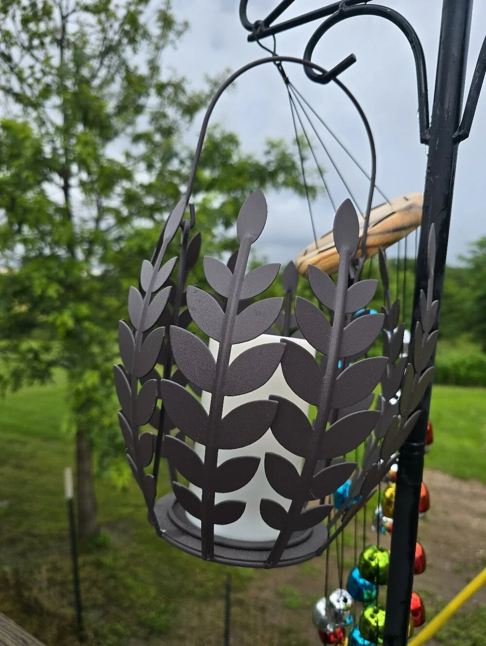 Brown Leaf Metal Candle Lantern - Decorative Home Accent